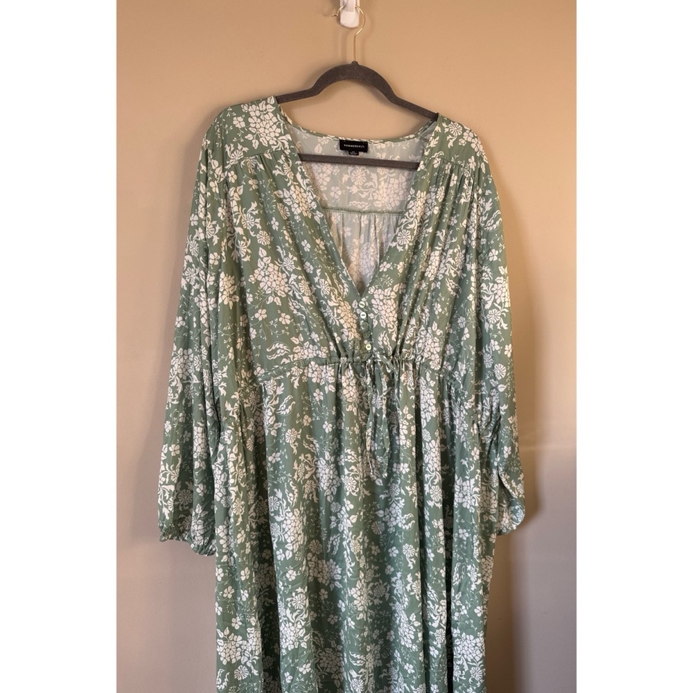 Summersalt The Cinched Waist Caftan Dress Size 1XL Vintage Floral in Ivy - Picture 4 of 6